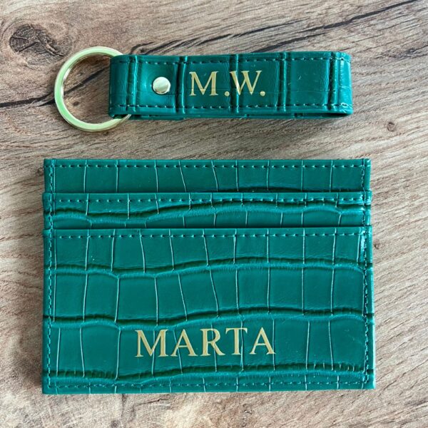 Lederen kaarthouder met gepersonaliseerde sleutelhanger | Luxe, stijl en persoonlijk cadeau